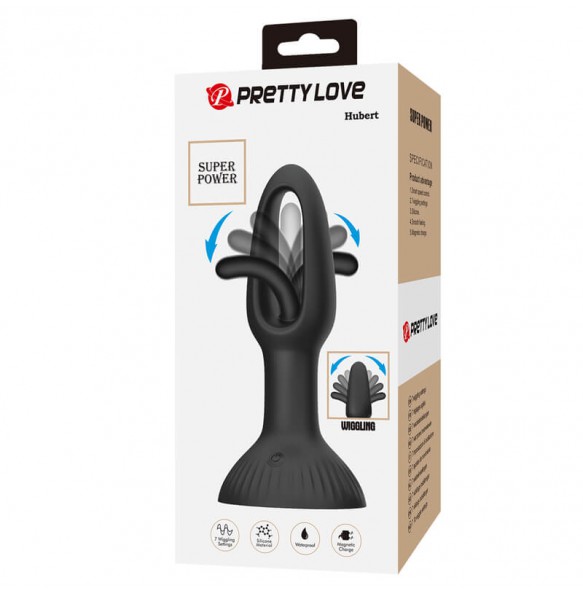 Pretty Love - Hubert Twisting Anal Plug (Chargeable - Black)